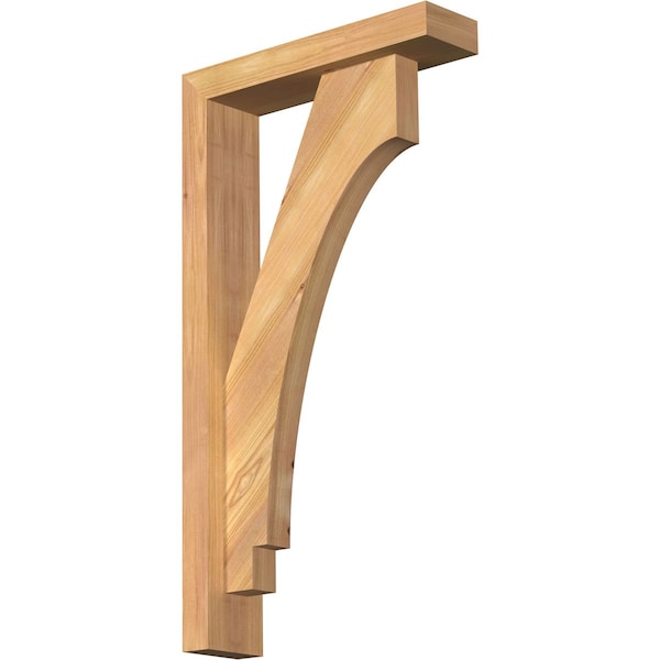 Ekena Millwork Imperial Block Smooth Bracket w/ Offset Brace, Western Red Cedar, 3 1/2"W x 14"D x 26"H BKT0402X14X26IMP05SWR - main